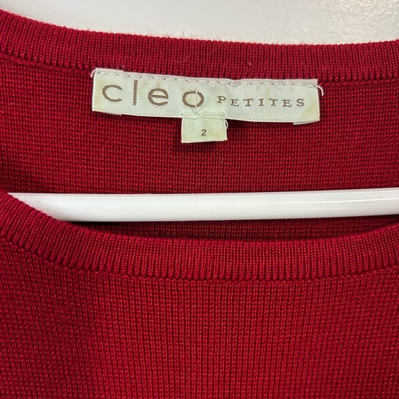 Flutter Sleeve Stretchy Pull on Red Dress - Picture 5 of 8